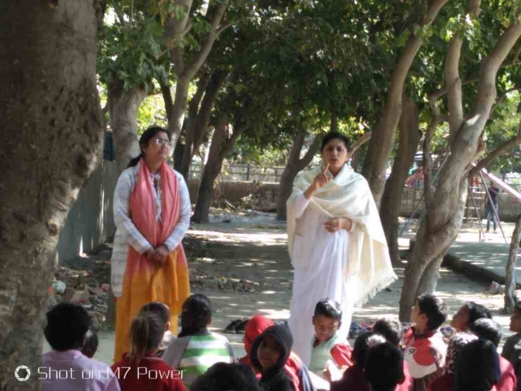 NGO children learning Moral Values ,  BK Madhu